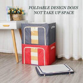 55L Foldable Steel Frame Covered Storage Box