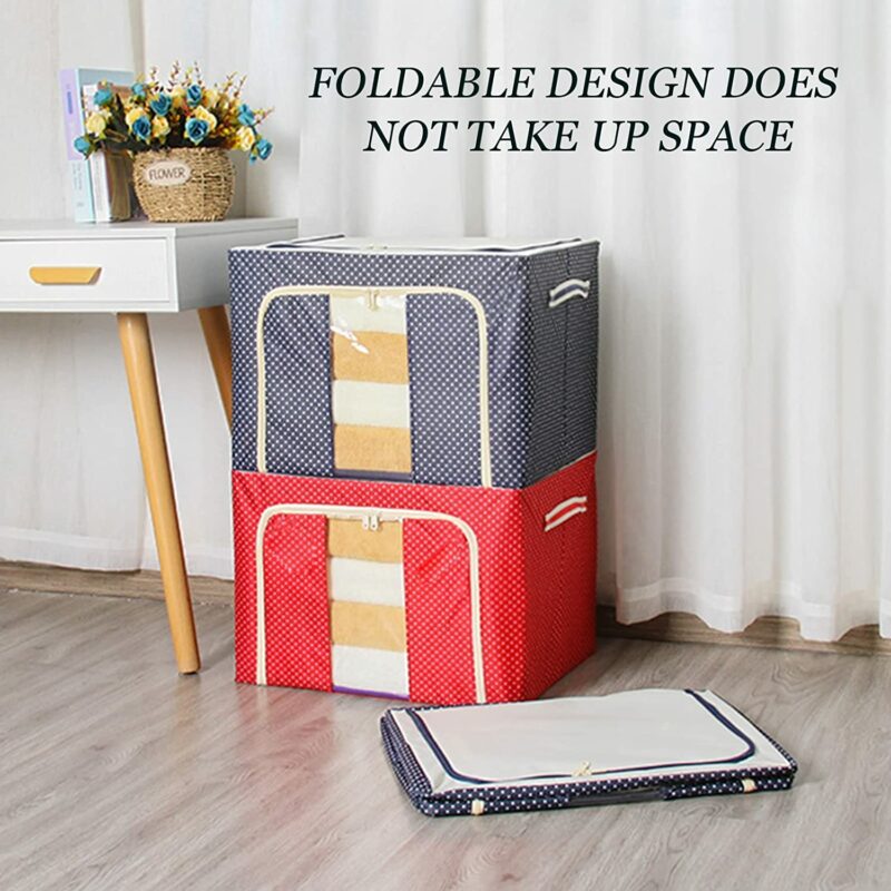 55L Foldable Steel Frame Covered Storage Box 1