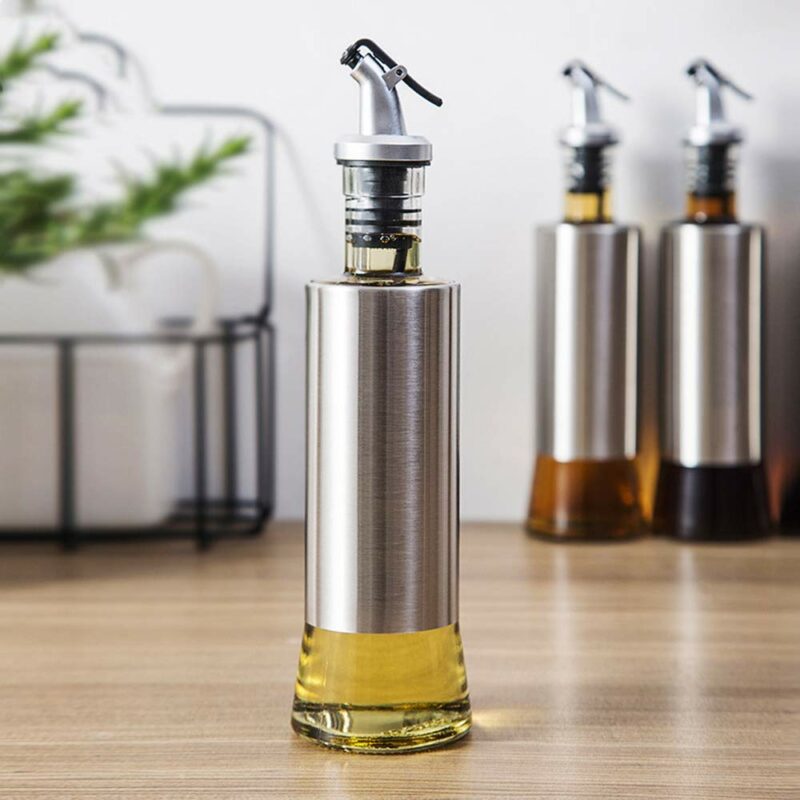 Glass Stainless Steel Oil Bottle 500 ML 1