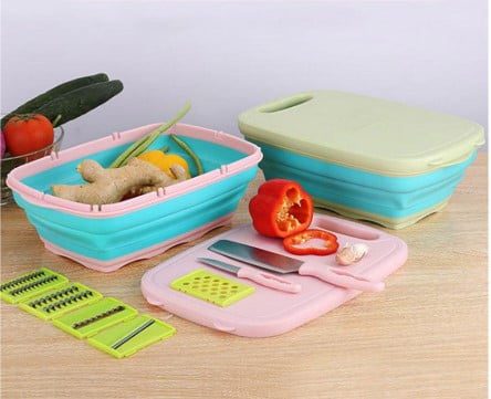 9 IN 1 MULTI-FUNCTIONAL VEGETABLE WITH BASKET AND CUTTING BOARD
