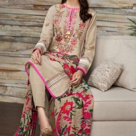 3 Piece Linen Suit With Wool Shawl Dupatta