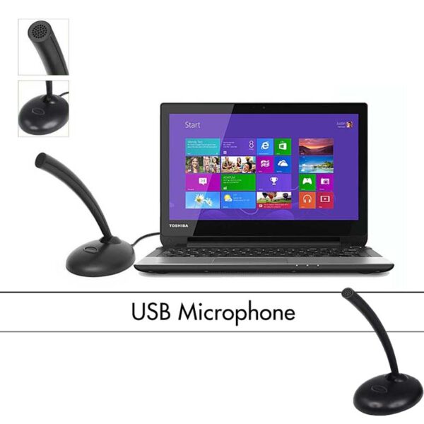 USB Microphone For PC Mac Apple Macbook Skype Desktop Laptop Easy Computer Mic(GM)