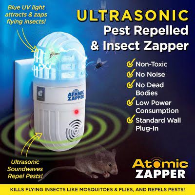 Atomic Zapper 2-in-1 Ultrasonic Pest Repeller & Bug Zapper