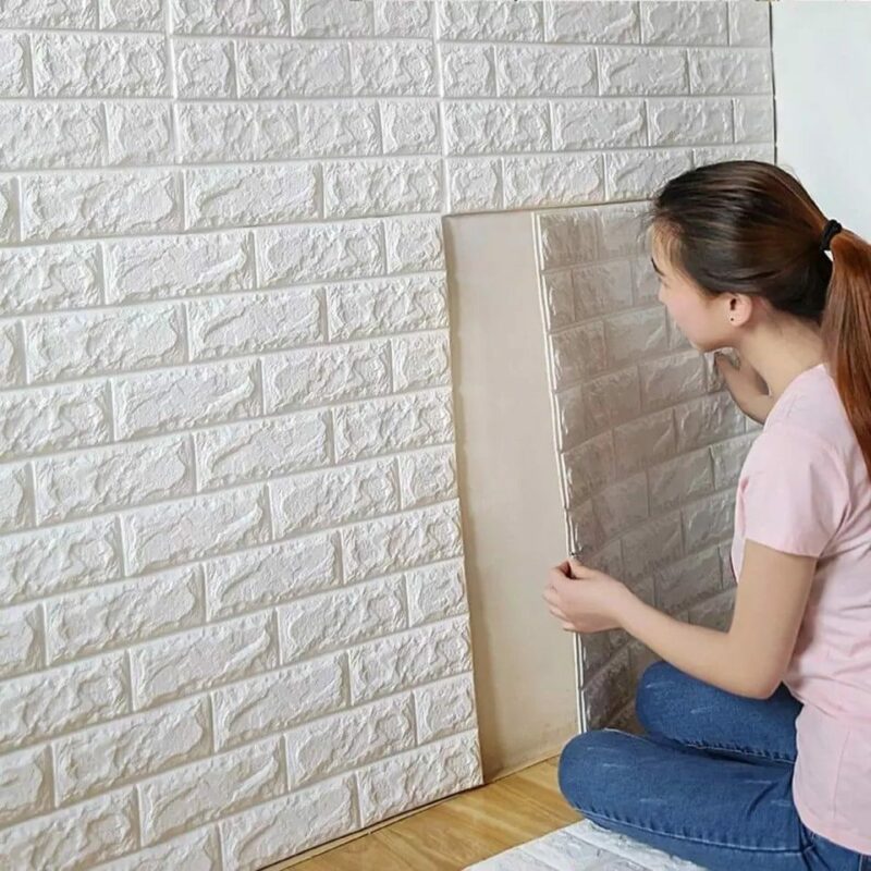3D Foam Brick Wallpaper Stickers 70x77cm