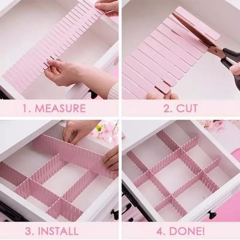 Adjustable Drawer Clapboard Partition Divider Cabinet DIY Storage Organizer 4