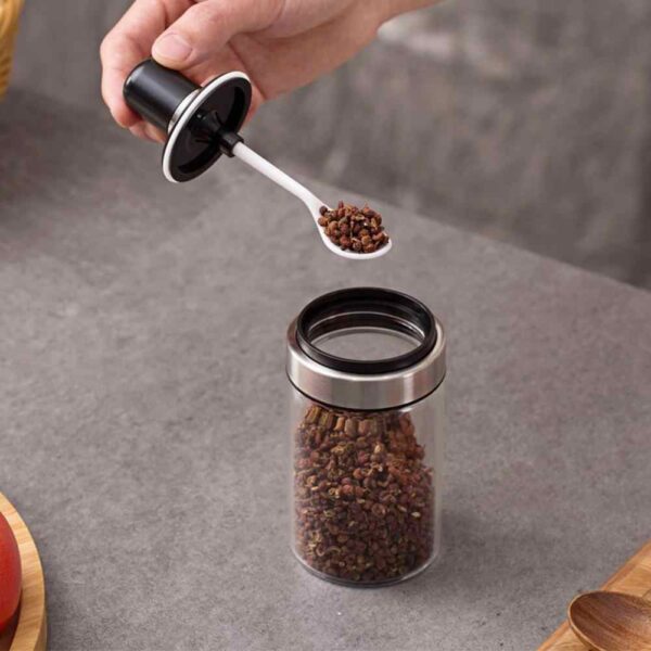 Spice Glass Storage Jar with Spoon