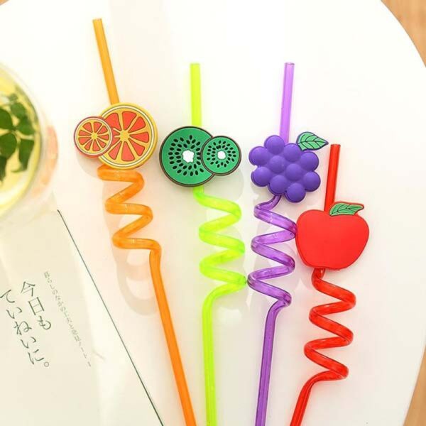 Fruity Straws Pack Of 4 (Washable & Re-Usable)