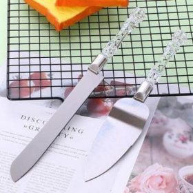Pizza Cutter Cake Knife And Server With Acrylic Handle
