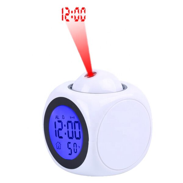 LED Wall Ceiling Projection Table Talking Alarm Clock – Smart Clock With Snooze Temperature
