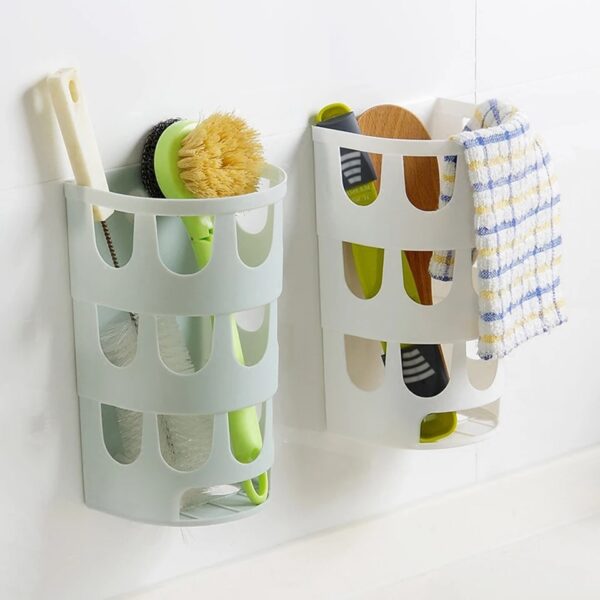 Multipurpose Wall-mounted Garbage Bags Tray Storage Box Plastic Bags Holder Rack Kitchen Tableware Sundries Organizer