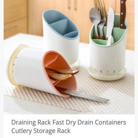 Cutlery Drainer And Organizer Plastic Kitchen Rack