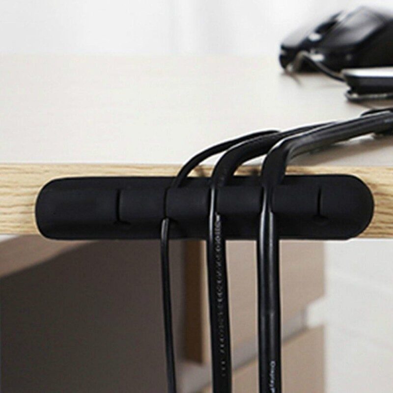 Cable Organizer Silicone USB Cable Winder Desktop Tidy Management Clips 1