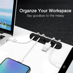Cable Organizer Silicone USB Cable Winder Desktop Tidy Management Clips