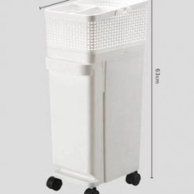 Movable Kitchen Trolley With Garbage Bin
