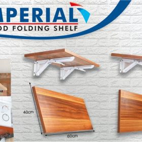 Wall Mounted Folding Wooden Shelf Rack Board Heavy Duty Brackets