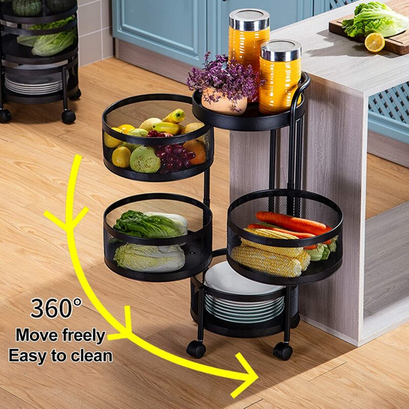 Kitchen Vegetable Basket Rotating Organizer 4