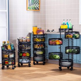 Multifunctional Kitchen Rotating Trolley | Round Shape