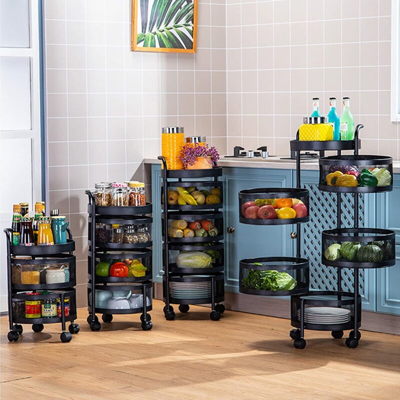 Kitchen Vegetable Basket Rotating Organizer 5