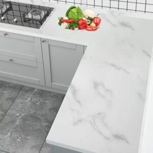 Self Adhesive Black & White Marble Sheet for Kitchen