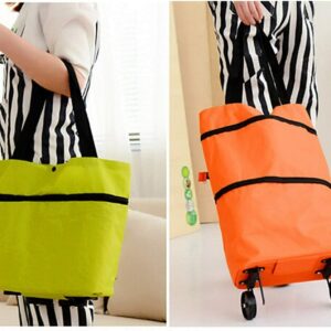 Foldable Shopping Trolley Bag Traveling Vegetable Grocery Clothing Bag with Lightweight
