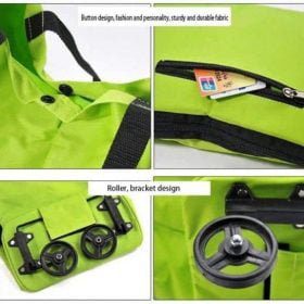 Foldable Shopping Trolley Bag Traveling Vegetable Grocery Clothing Bag with Lightweight