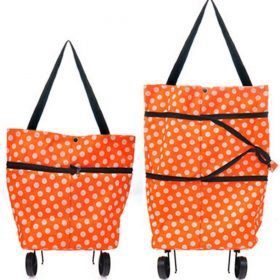 Foldable Shopping Trolley Bag Traveling Vegetable Grocery Clothing Bag with Lightweight