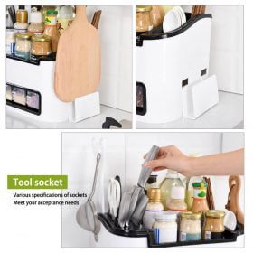 Multifunction Kitchen Utensils Condiment Storage Rack Seasoning Storage Box