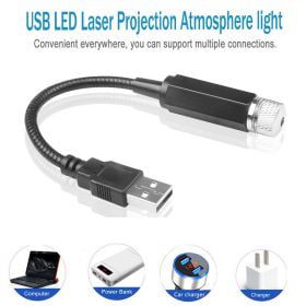 Universal USB LED Car Atmosphere Starry Laser Projection Light Auto Interior Decorative Light