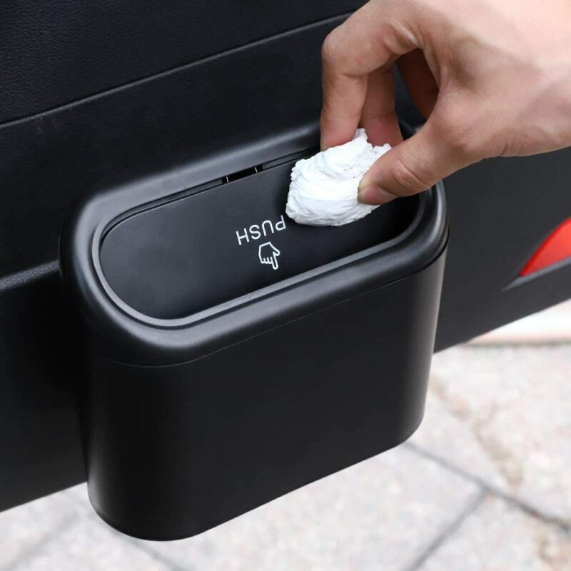 Car Mini Dustbin With Lid Garbage Organizer 1
