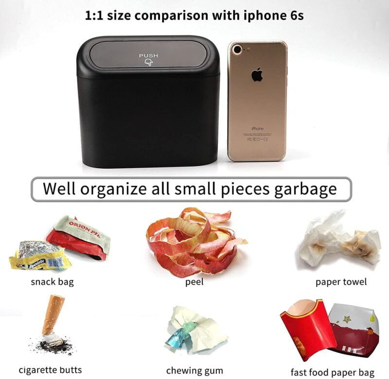 Car Mini Dustbin With Lid Garbage Organizer 5
