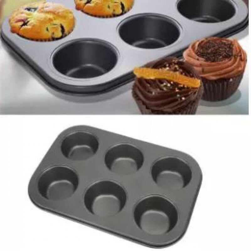 Non Stick 6 Cups Muffin Pan Backing Cup Cake Tray 2