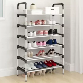 Premium Six Layer Steel Shoe Rack Organizer
