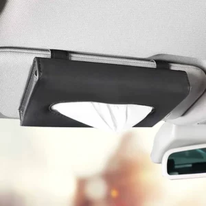 Sun Visor PU Leather Car Tissue Box Holder 1 Piece