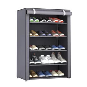 5 Layer Storage Shoe Rack with Wardrobe Cover