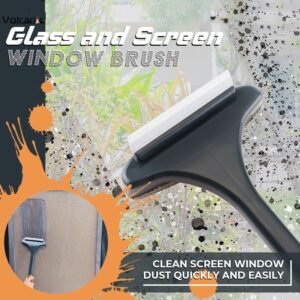 2 In 1 Window Screen Dust Cleaner Brush Glass Clean Scraper Double Sided Wet & Dry Dual