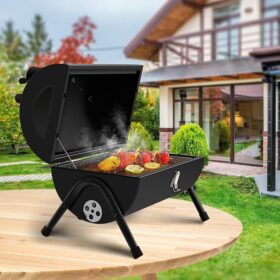 Heavy Duty Tabletop Barbecue Grill Charcoal for Outdoor Garden Cooking Traveling Camping