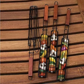 Non-Stick BBQ Kabob Grilling Basket, Roasting Grill Net