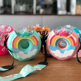 Donut Shape Water Bottle | Unique Design | BPA-free | Leak-proof | Spill-proof | Lightweight | 380ml Capacity | Reusable & Eco-Friendly