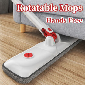 Rectangular Twisted Mop - Rotatable Rectangle Squeeze Mops for Spin Floor Cleaning, Adjustable Rotate Window Wiper, High Water Absorption