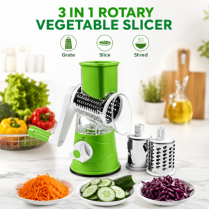 3-in-1 Manual Rotary Drum Grater