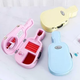 Jewellry Storage Box With Mirror Guitar Shaped