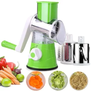 Manual Rotary Tabletop Drum Grater Green