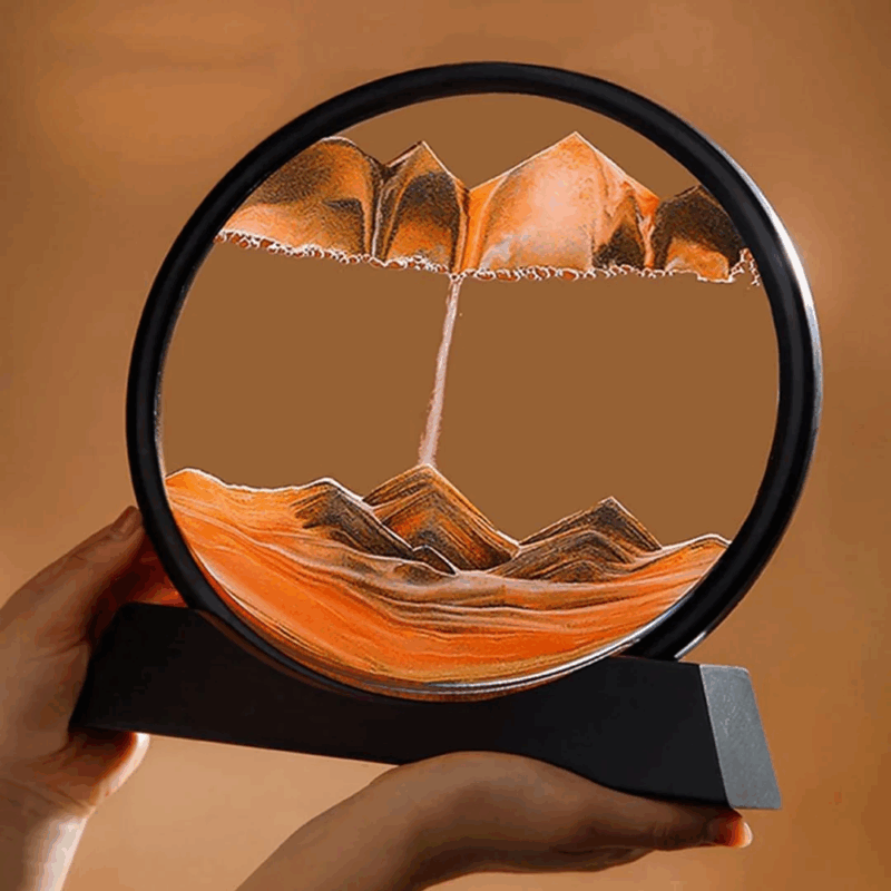 Moving Sand Art Picture Round Glass 3D Deep