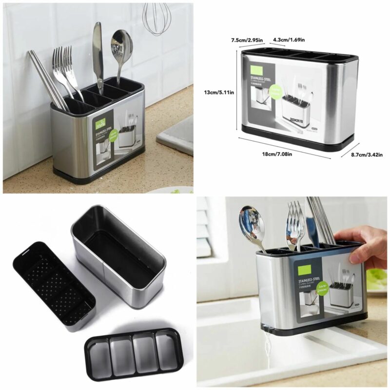 Sink Tidy With Soap Dispenser Metal1