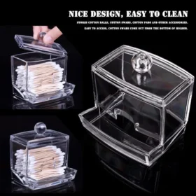 Acrylic Cotton Buds Storage Dispenser