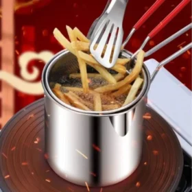 Kitchen Deep Frying Pot, Stainless Steel Kitchen Fryer With Strainer