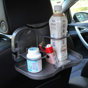 Back Seat Car Dining Tray Table with Cup Holder - Perfect for Travel & Road Trips