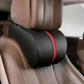 Car Headrest Neck Rest Protection Adjustable Memory leather Seat Cushion Pillow - High Quality