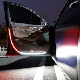 2-in-1 Car LED Door Warning Strip with Red & White Strobe Flash Lamp