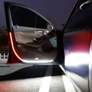2-in-1 Car LED Door Warning Strip with Red & White Strobe Flash Lamp